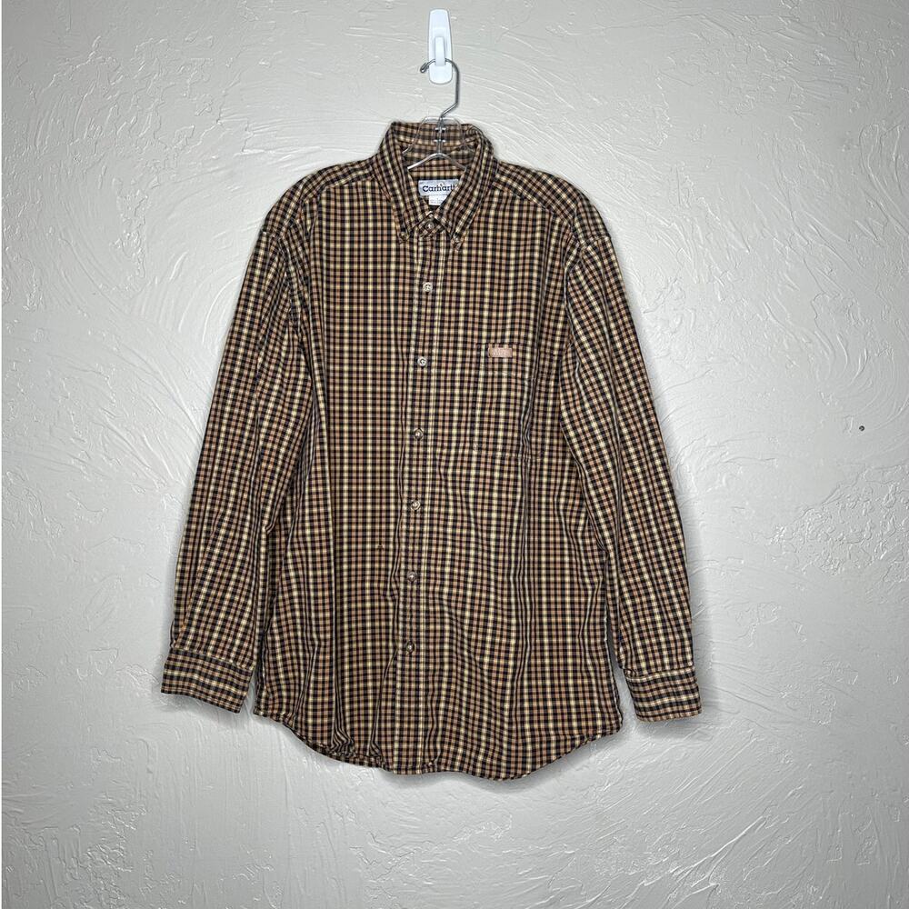 Carhartt Men's L Plaid Button-Down Long Sleeve Shirt